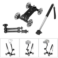 HKM-265747 Mini Track Car Action Camera Support Set with Adjustable Trolley and Silent Wheels