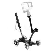 HKM-265747 Mini Track Car Action Camera Support Set with Adjustable Trolley and Silent Wheels
