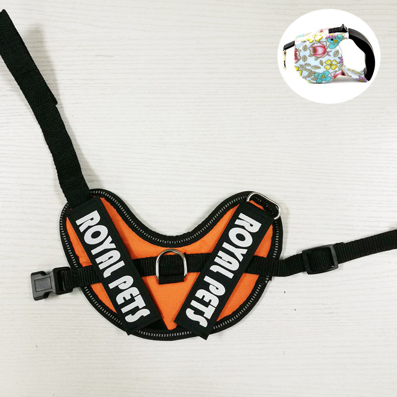 HKM-265747 Reflective Waterproof Rabbit Traction Rope Vest with Stainless Steel Pull Ring