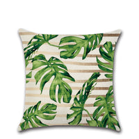 HKM-265939 Tropical Plant Green Leaf Pattern Pillowcase – Simple Modern Cushion Cover 45x45cm