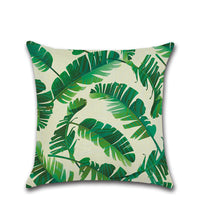 HKM-265939 Tropical Plant Green Leaf Pattern Pillowcase – Simple Modern Cushion Cover 45x45cm
