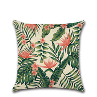 HKM-265939 Tropical Plant Green Leaf Pattern Pillowcase – Simple Modern Cushion Cover 45x45cm