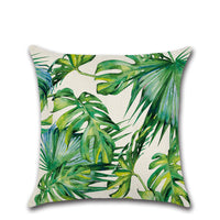 HKM-265939 Tropical Plant Green Leaf Pattern Pillowcase – Simple Modern Cushion Cover 45x45cm