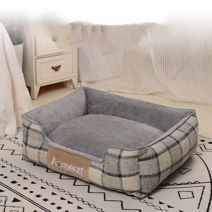 HKM-266003 Classic Dog Mat - Biting Resistant Pet Bed for Winter with Removable Washable Cover