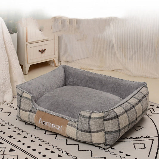 HKM-266003 Classic Dog Mat - Biting Resistant Pet Bed for Winter with Removable Washable Cover