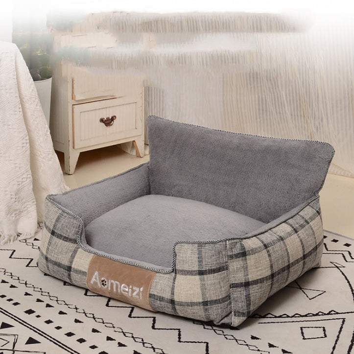 HKM-266003 Classic Dog Mat - Biting Resistant Pet Bed for Winter with Removable Washable Cover