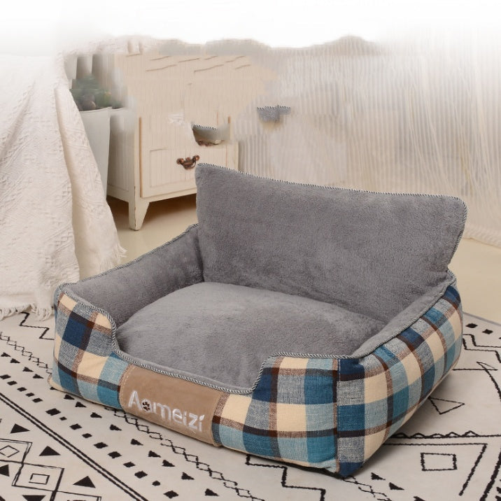 HKM-266003 Classic Dog Mat - Biting Resistant Pet Bed for Winter with Removable Washable Cover