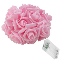 HKM-266195 40 LED Rose Flower String Lights - 10ft Battery Operated Decorative Lights for Weddings, Anniversaries, and Home Decor