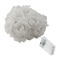 HKM-266195 40 LED Rose Flower String Lights - 10ft Battery Operated Decorative Lights for Weddings, Anniversaries, and Home Decor