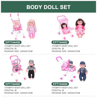 HKM-266195 Electric Musical Princess Doll Carriage Toy with Lights for Girls Ages 2-4