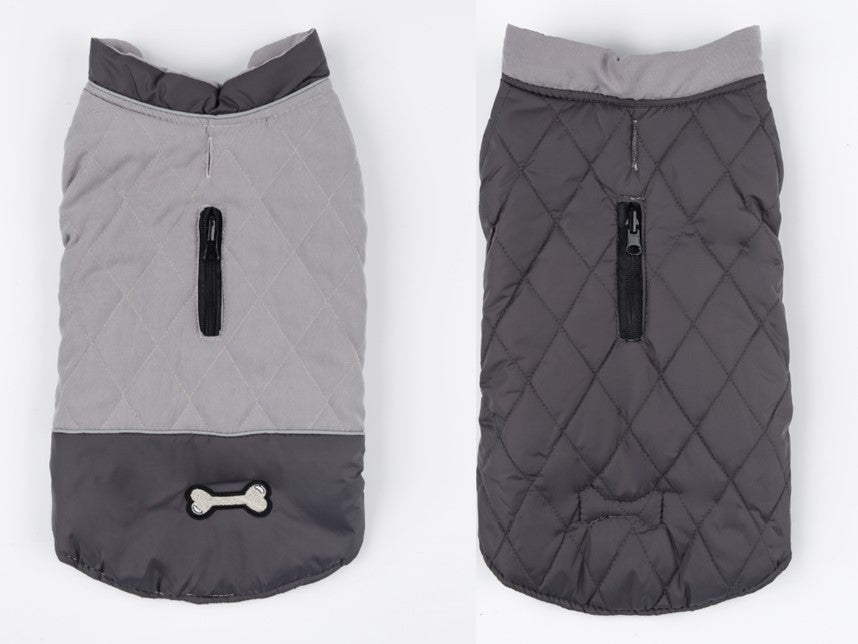 HKM-266259 Dog Double-Sided Waterproof Jacket - Adjustable Neck and Chest Fit, Perfect for All Breeds