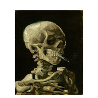 HKM-266323 DIY Painting By Numbers Kit - Smoking Skeleton Landscape, Linen Material, 40x50CM