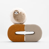 HKM-266451 Cute Plush Fur Cushion Cover - Cartoon Sloth and Sheep Design for Children, Soft and Cozy Pillowcase - 45x45cm, 35x50cm, 50cm Diameter Options
