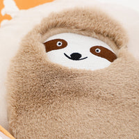 HKM-266451 Cute Plush Fur Cushion Cover - Cartoon Sloth and Sheep Design for Children, Soft and Cozy Pillowcase - 45x45cm, 35x50cm, 50cm Diameter Options