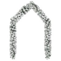 HKM-266515 Christmas Garland with Snow - 5m Green PVC Decorative Holiday Accents for Railing, Ceiling, Fireplace, or Windows