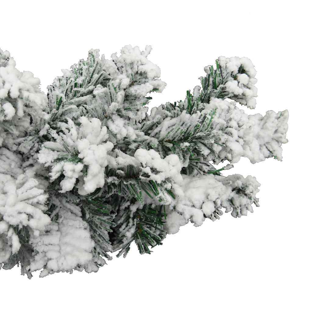 HKM-266515 Christmas Garland with Snow - 5m Green PVC Decorative Holiday Accents for Railing, Ceiling, Fireplace, or Windows
