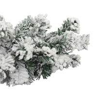 HKM-266515 Christmas Garland with Snow - 5m Green PVC Decorative Holiday Accents for Railing, Ceiling, Fireplace, or Windows