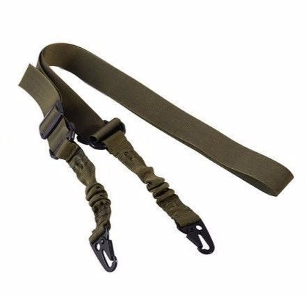 HKM-266579 Adjustable Nylon Crossbody Strap with Harpoon Line Tension Placement Rope in Black, Khaki, and Military Green