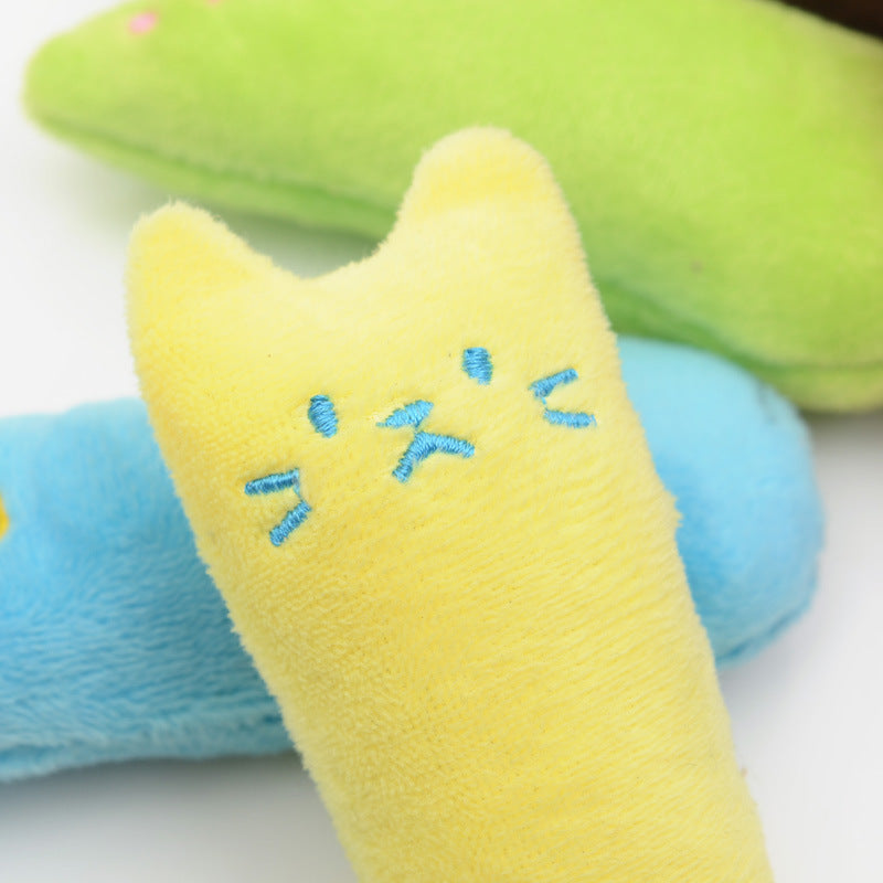 HKM-266579 Interactive Catnip Plush Toys for Teeth Grinding and Clawing - Various Colors