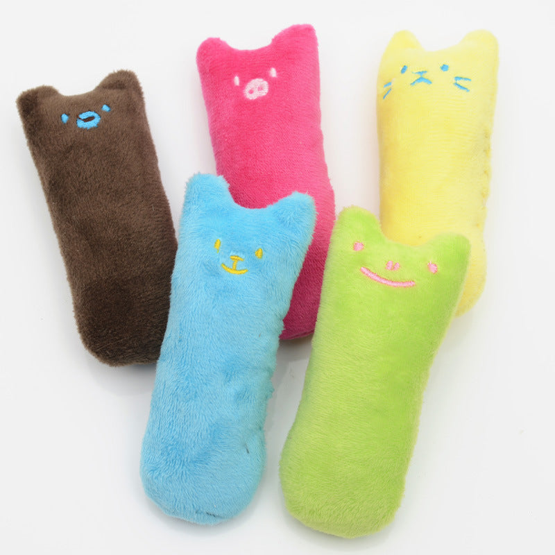 HKM-266579 Interactive Catnip Plush Toys for Teeth Grinding and Clawing - Various Colors