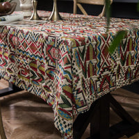 HKM-266771 Colorful Cotton Jacquard Tablecloth with Acetate Fiber Blend
