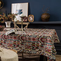 HKM-266771 Colorful Cotton Jacquard Tablecloth with Acetate Fiber Blend