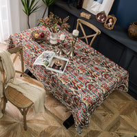 HKM-266771 Colorful Cotton Jacquard Tablecloth with Acetate Fiber Blend