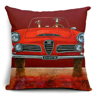 HKM-266835 Car-Themed Small Animal Pillowcase in Cotton and Linen, 45x45cm