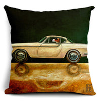 HKM-266835 Car-Themed Small Animal Pillowcase in Cotton and Linen, 45x45cm