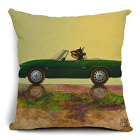 HKM-266835 Car-Themed Small Animal Pillowcase in Cotton and Linen, 45x45cm