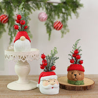 HKM-266835 Resin Christmas Ornaments - Santa Claus, Snowman, Bear & Faceless Old Man Decorations