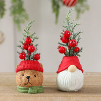 HKM-266835 Resin Christmas Ornaments - Santa Claus, Snowman, Bear & Faceless Old Man Decorations