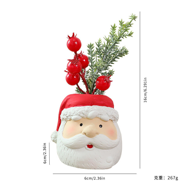 HKM-266835 Resin Christmas Ornaments - Santa Claus, Snowman, Bear & Faceless Old Man Decorations