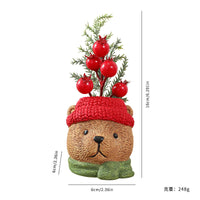 HKM-266835 Resin Christmas Ornaments - Santa Claus, Snowman, Bear & Faceless Old Man Decorations