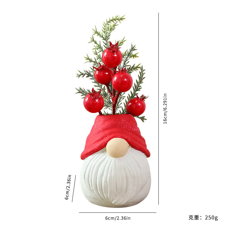 HKM-266835 Resin Christmas Ornaments - Santa Claus, Snowman, Bear & Faceless Old Man Decorations