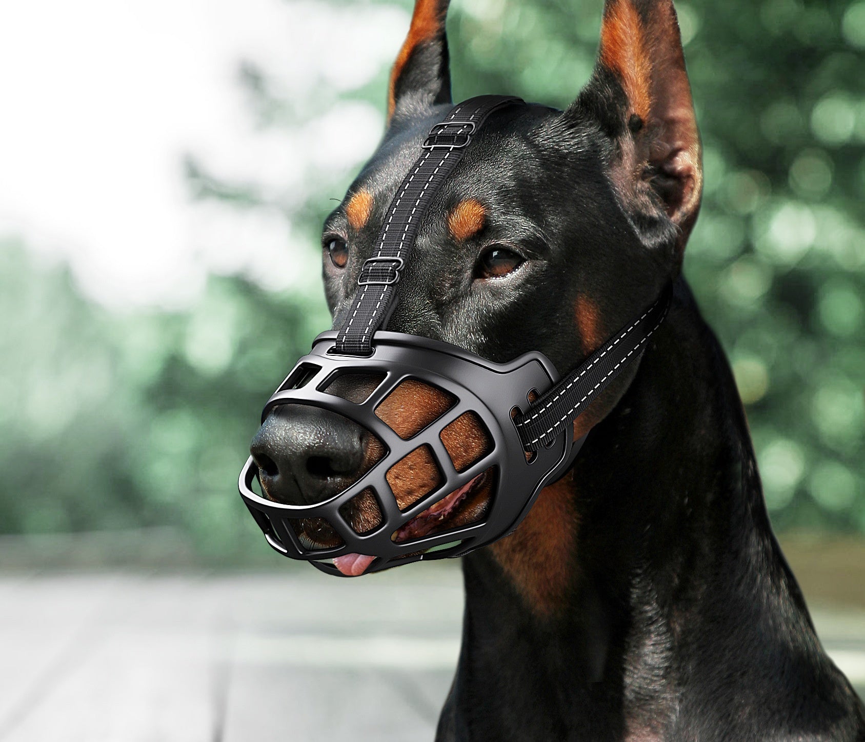 HKM-266899 Upgraded Reflective Dog Mouth Cover for Small, Medium, and Large Breeds