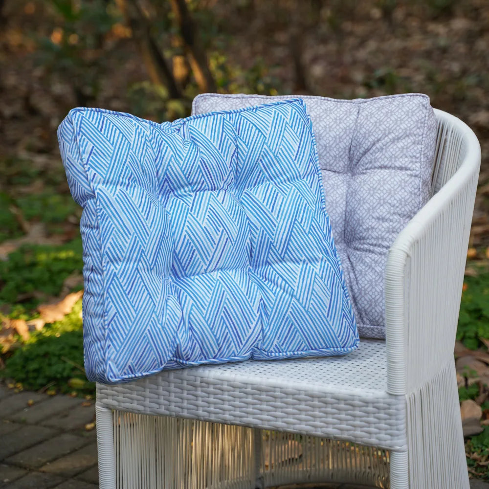 KTX-266899 Water-Resistant Tufted Square Outdoor Chair Cushions with Straps for Highback and Office Chairs