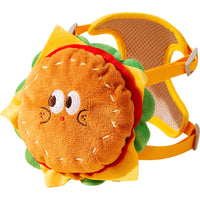 HKM-266963 Pet Burger and Fries Drawstring Backpack with Leash Accessory