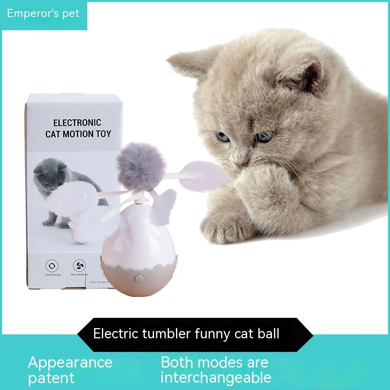 HKM-267155 Electric Cat Teasing Ball Cute Pet Electric Tumbler Ball Toy Cat Self-Hi Relieving Stuffy Toy Smart Cat Toy