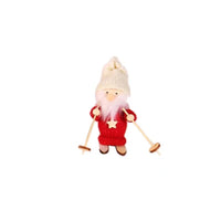 HKM-267155 Wooden Ski Dolls - Christmas Decoration in Various Designs with Wool and Wood Materials