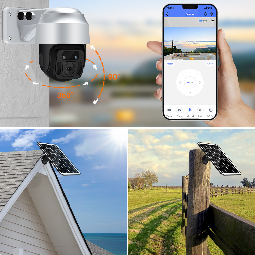 HKM-267219 1080P Solar Powered Wireless Dome Surveillance Camera with Night Vision and 3.6mm Lens