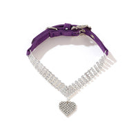 HKM-267539 Fashionable Solid Color Dog and Cat Collar with Leash - Available in Green, Blue, Purple, Pink