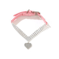HKM-267539 Fashionable Solid Color Dog and Cat Collar with Leash - Available in Green, Blue, Purple, Pink