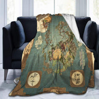 HKM-267539 Soft Polyester Fiber Velvet Map Blanket - Multiple Sizes Available