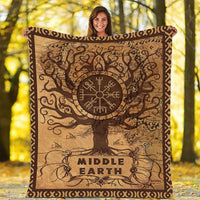 HKM-267539 Soft Polyester Fiber Velvet Map Blanket - Multiple Sizes Available
