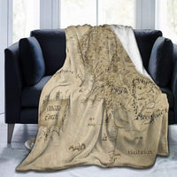 HKM-267539 Soft Polyester Fiber Velvet Map Blanket - Multiple Sizes Available