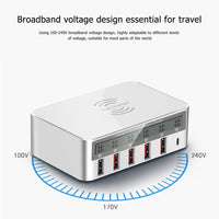 HKM-267603 USB Smart Phone Charging Station with QC3.0 Fast Charge and 1.5m Cable - Multiple Ports for Convenient Charging