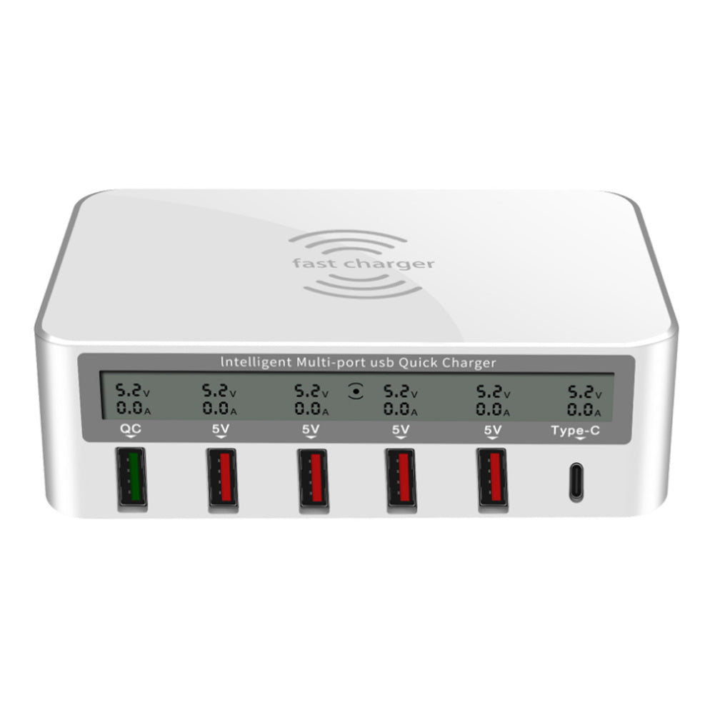 HKM-267603 USB Smart Phone Charging Station with QC3.0 Fast Charge and 1.5m Cable - Multiple Ports for Convenient Charging