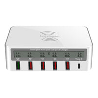 HKM-267603 USB Smart Phone Charging Station with QC3.0 Fast Charge and 1.5m Cable - Multiple Ports for Convenient Charging