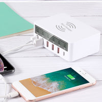 HKM-267603 USB Smart Phone Charging Station with QC3.0 Fast Charge and 1.5m Cable - Multiple Ports for Convenient Charging